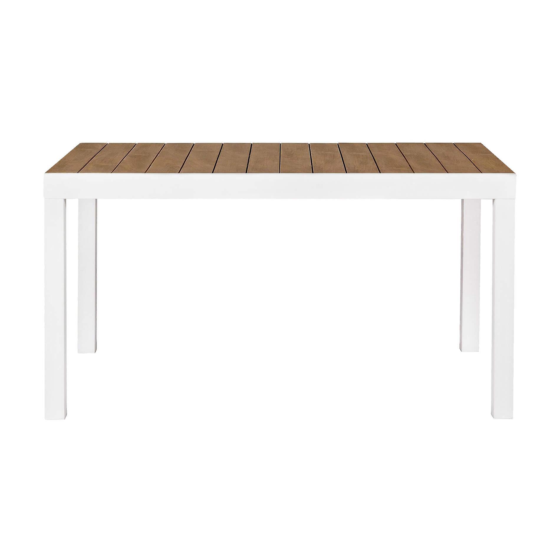 Mobili Rebecca Rebecca Mobili Arayan Extendable Table 73x140x90 Polywood Aluminium White Brown Modern to assemble