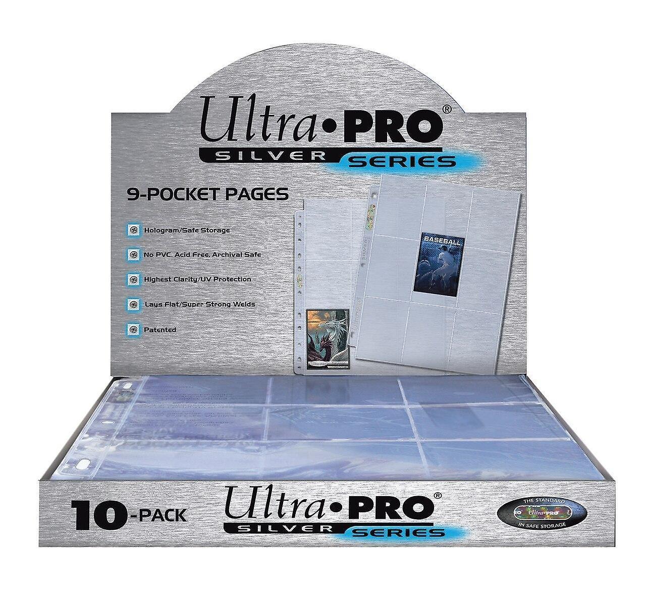 10-Pack Ultra Pro Silver Series Pages 9 Pockets Collector's Pocket Transparent