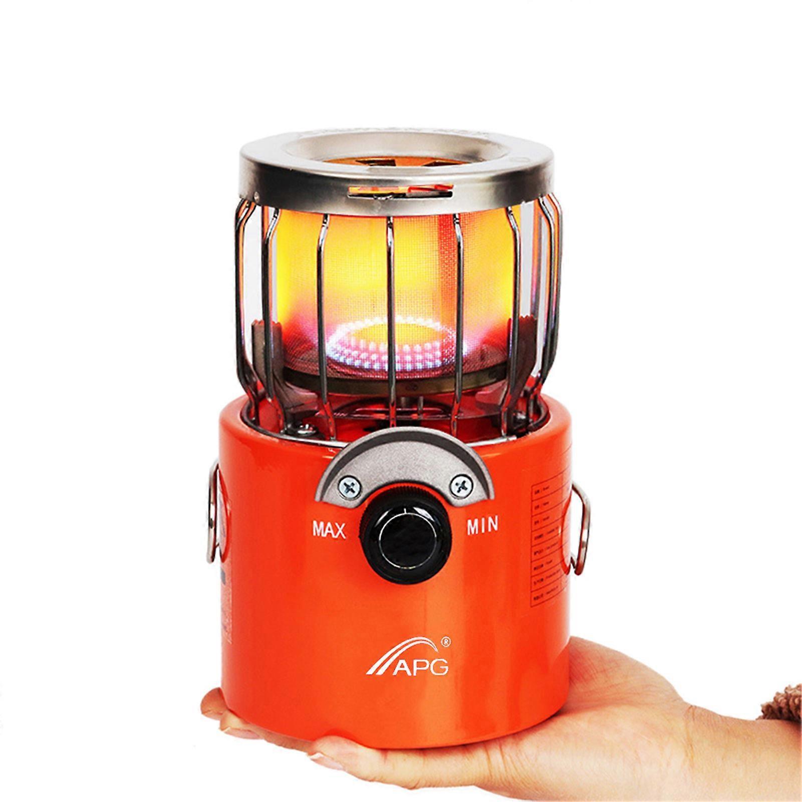 Apg Portable 2000W Gas Heater Outdoor Camping Stove Heating Cooker for Ice Fishing Camping Hiking Orange Normal