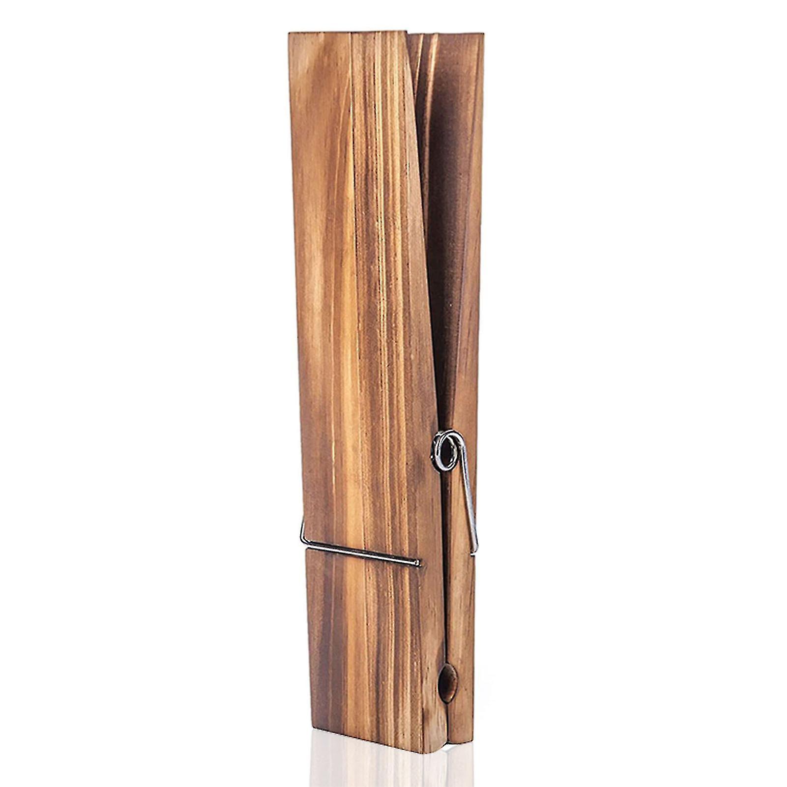 Treingi Clothespin Bathroom Towel Holder Wall Mounted Wooden Non-slip Towel Clip 9inch