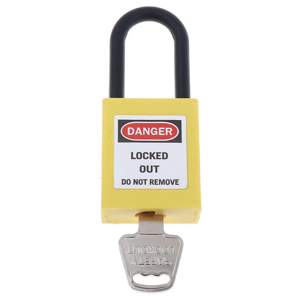 Bugu Keyed Safety Lockout Padlock, Nylon Alike, 38mm, Yellow Shackle