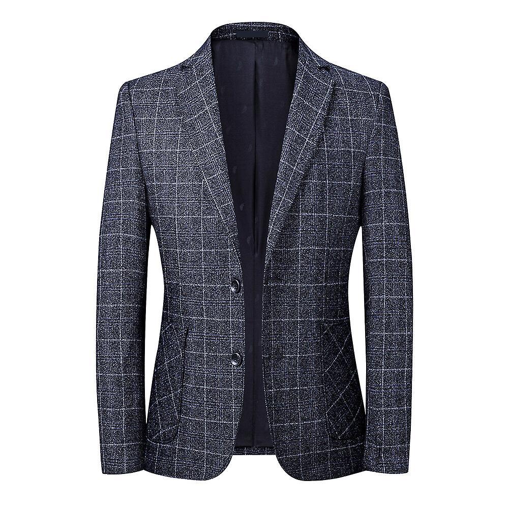 Allthemen Mens Casual Slim Fit Two-button Wedding Blazer Navy Blue XS