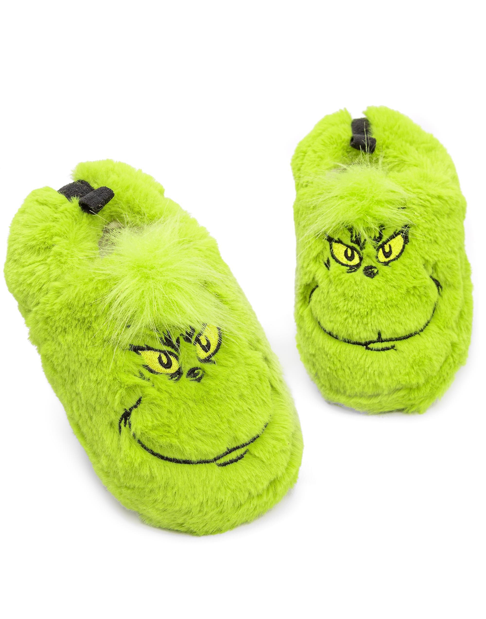 The Grinch Boys Slip On Loafer Slippers Green The Grinch 10-11 UK Child