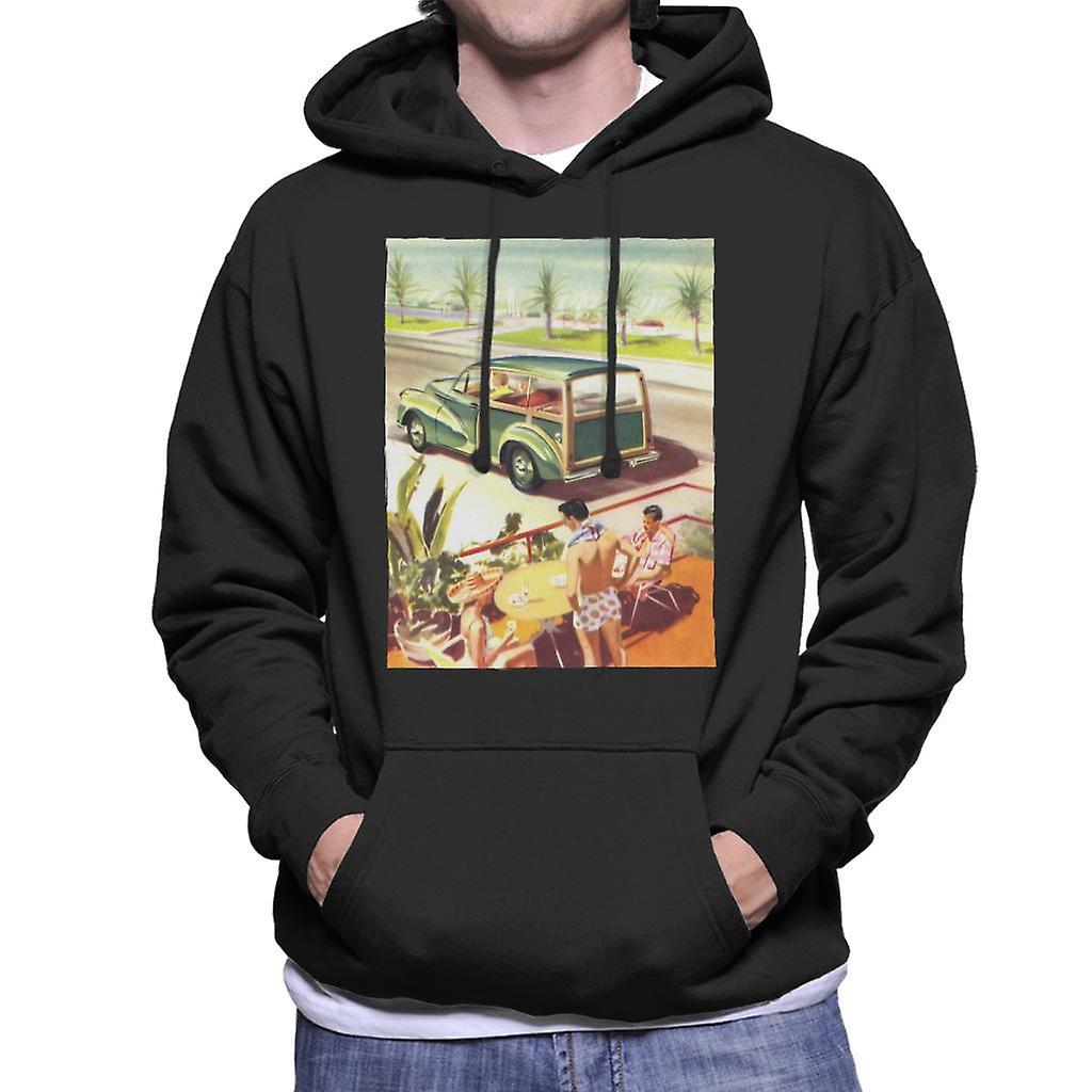 Morris Traveller Summer British Motor Heritage Men's Hooded Sweatshirt Black Small