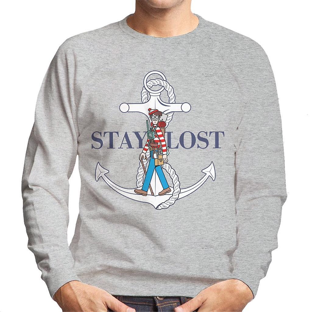 Wheres Wally Where's Wally Stay Lost Men's Sweatshirt Heather Grey XX-Large