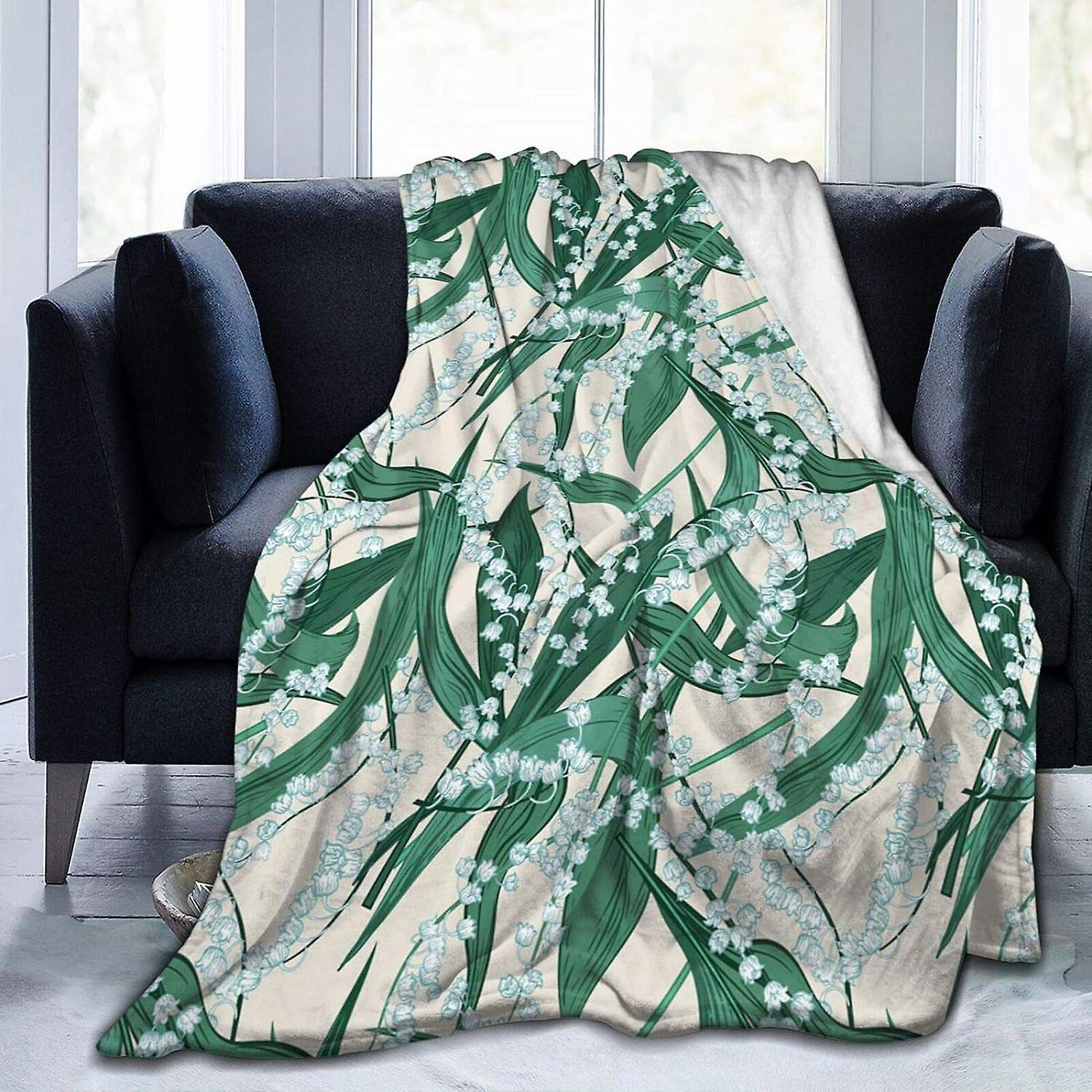 Kerota Lily of The Valley Soft Throw Blanket All Season Warm Blankets Lightweight Tufted Fuzzy Flannel Fleece Throws Blanket for Bed Sofa Couch Off...