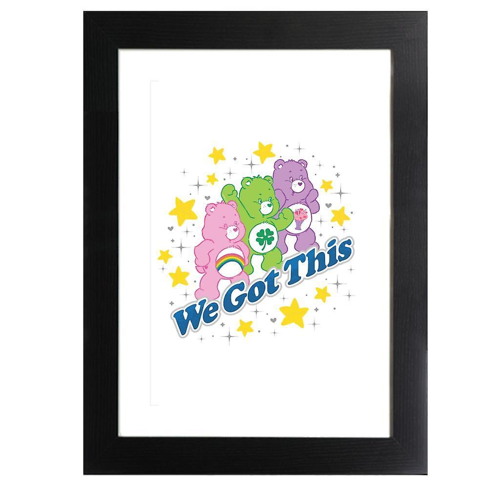 Care Bears Share Bear We Got This Framed Print White 39 x 52 cm