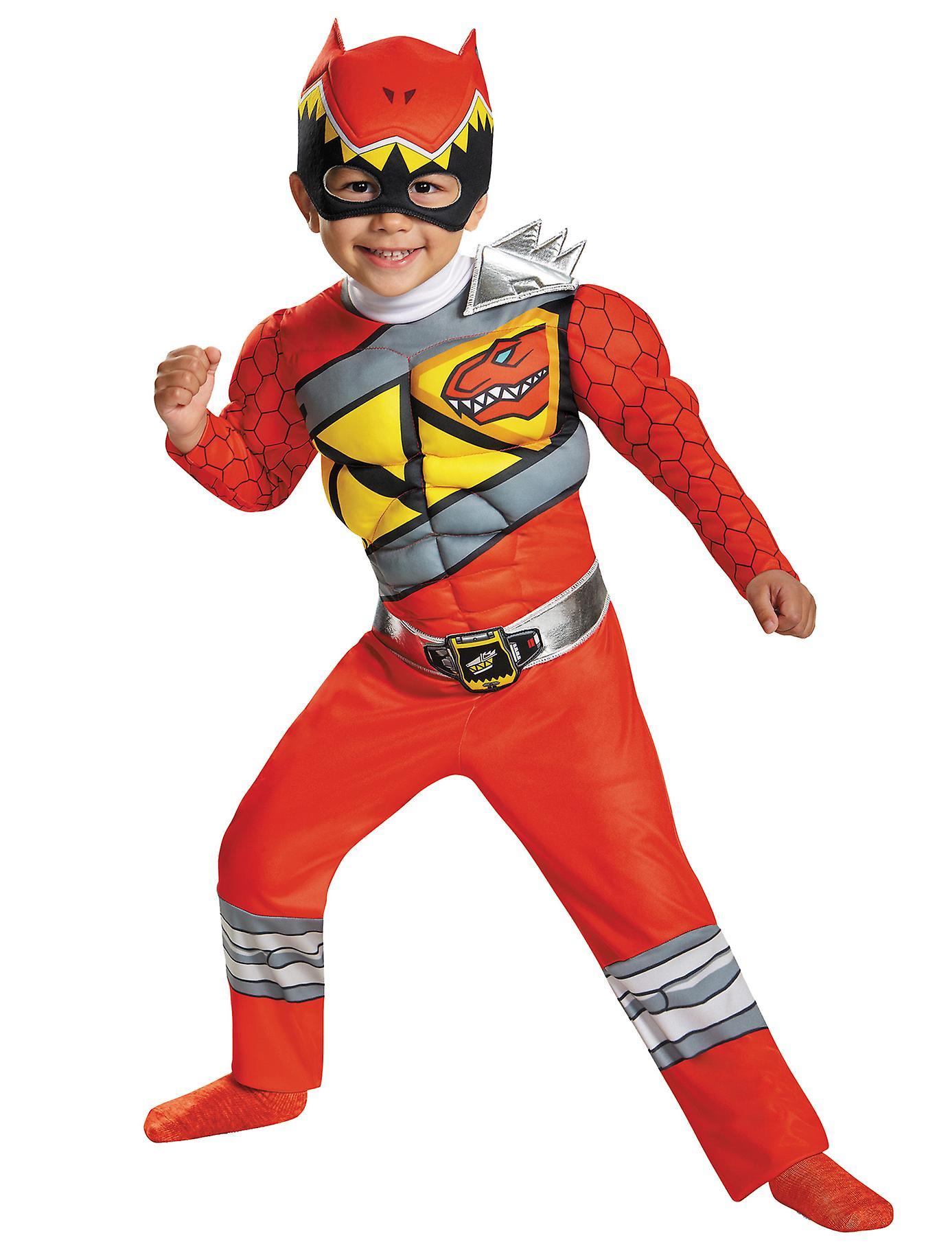 Disguise Red Ranger Deluxe Muscle Power Rangers Dino Charge Superhero Boys Costume S Small (4-6)