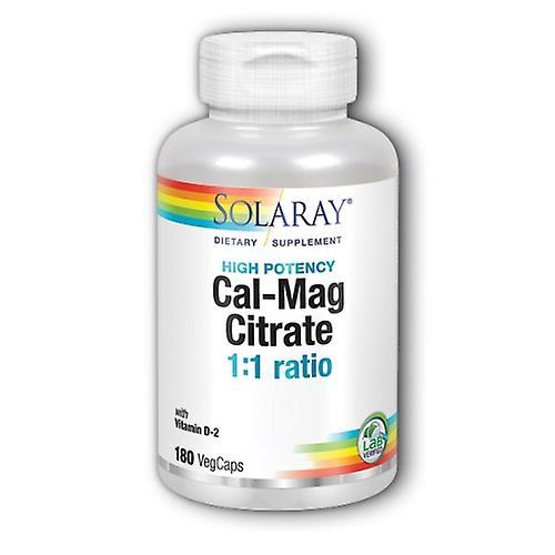 Solaray Cal-Mag Citrate, 180 Caps (Pack of 1)