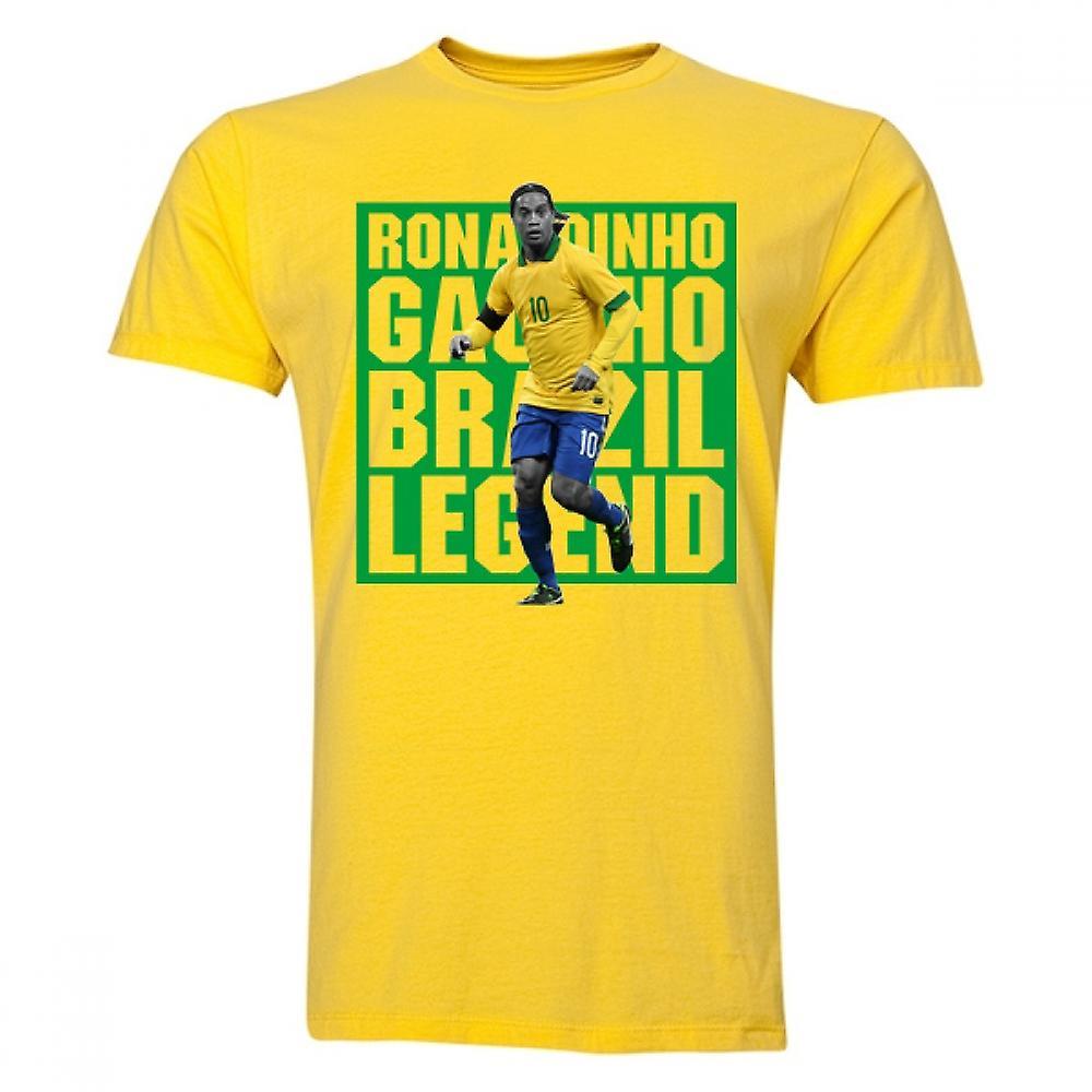 Gildan Ronaldinho Brazil Player T-Shirt (Yellow) XLW