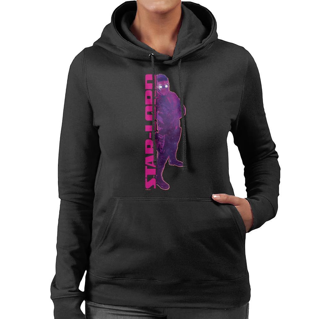 Marvel Guardians Of The Galaxy Vol 2 Pink Star Lord Women's Hooded Sweatshirt Black Medium