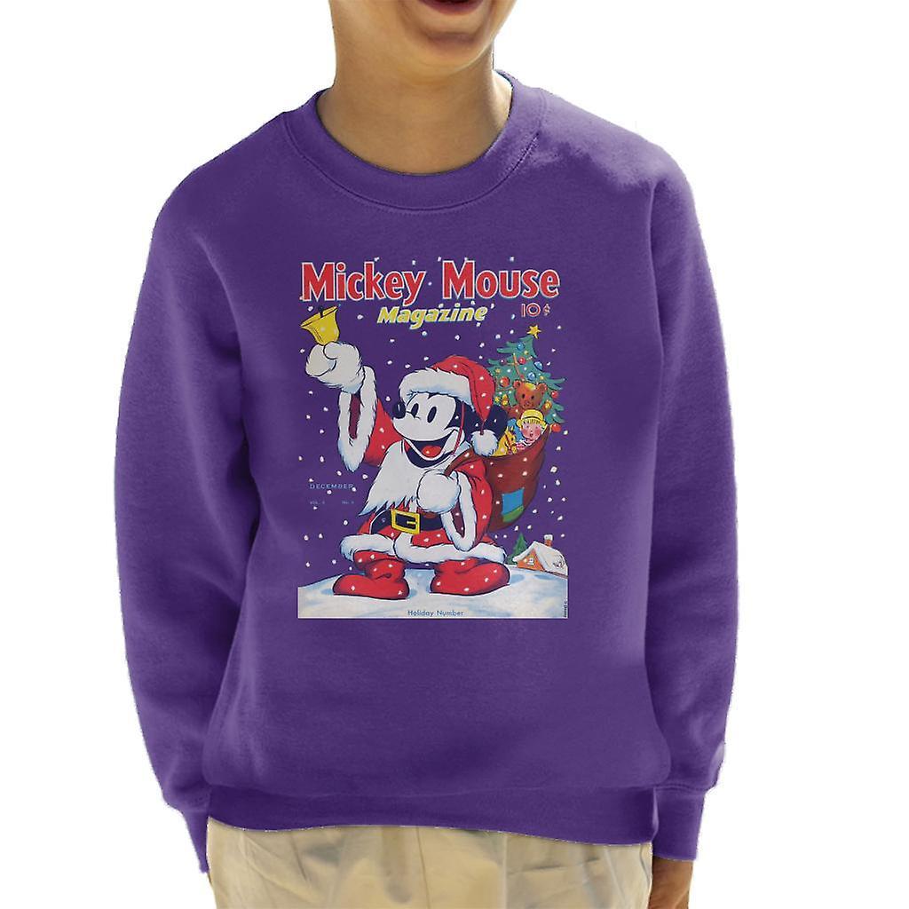 Disney Christmas Mickey Mouse Ringing Bell Kid's Sweatshirt Purple Medium (7-8 yrs)