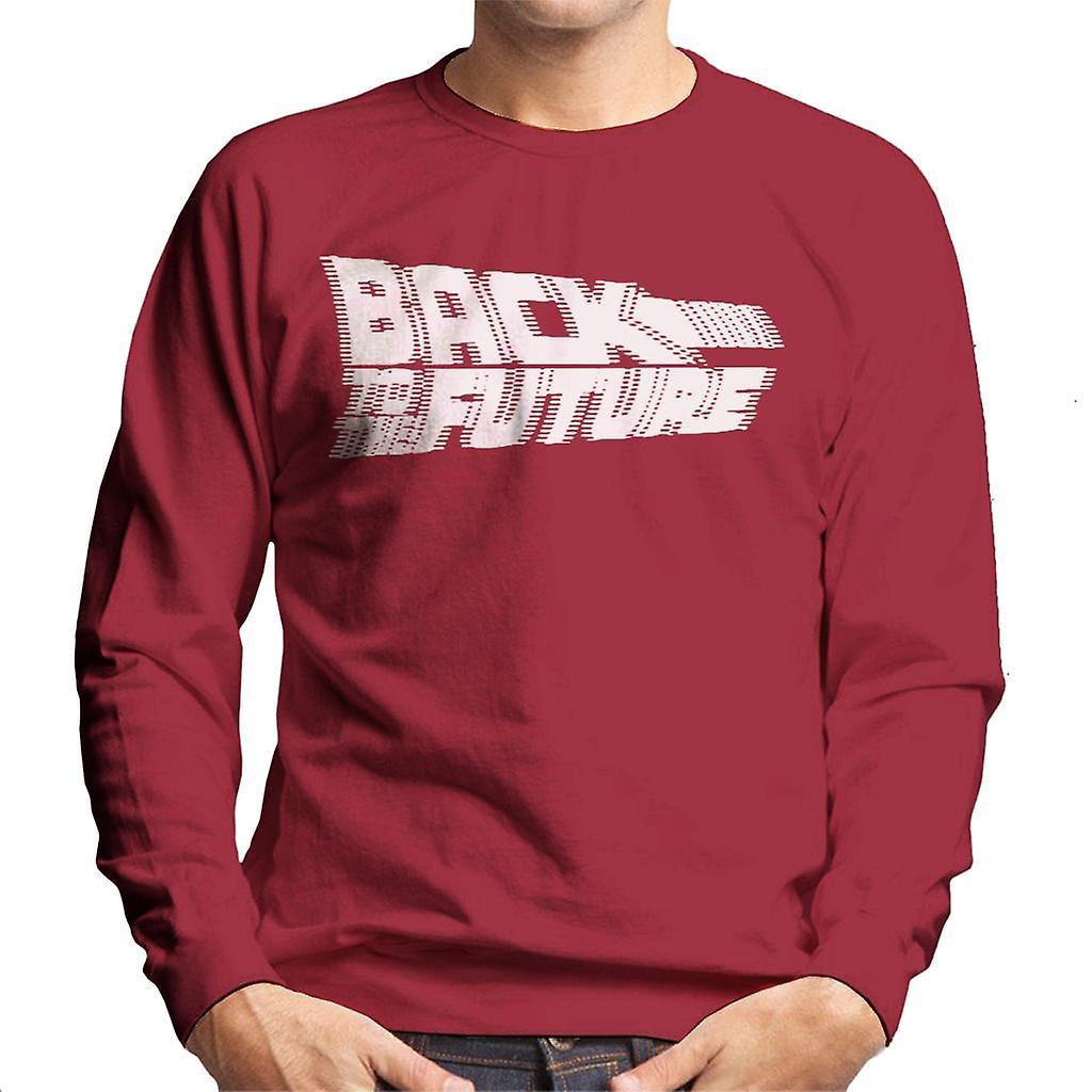 Back to the Future Blurred White Logo Men's Sweatshirt Cherry Red Medium