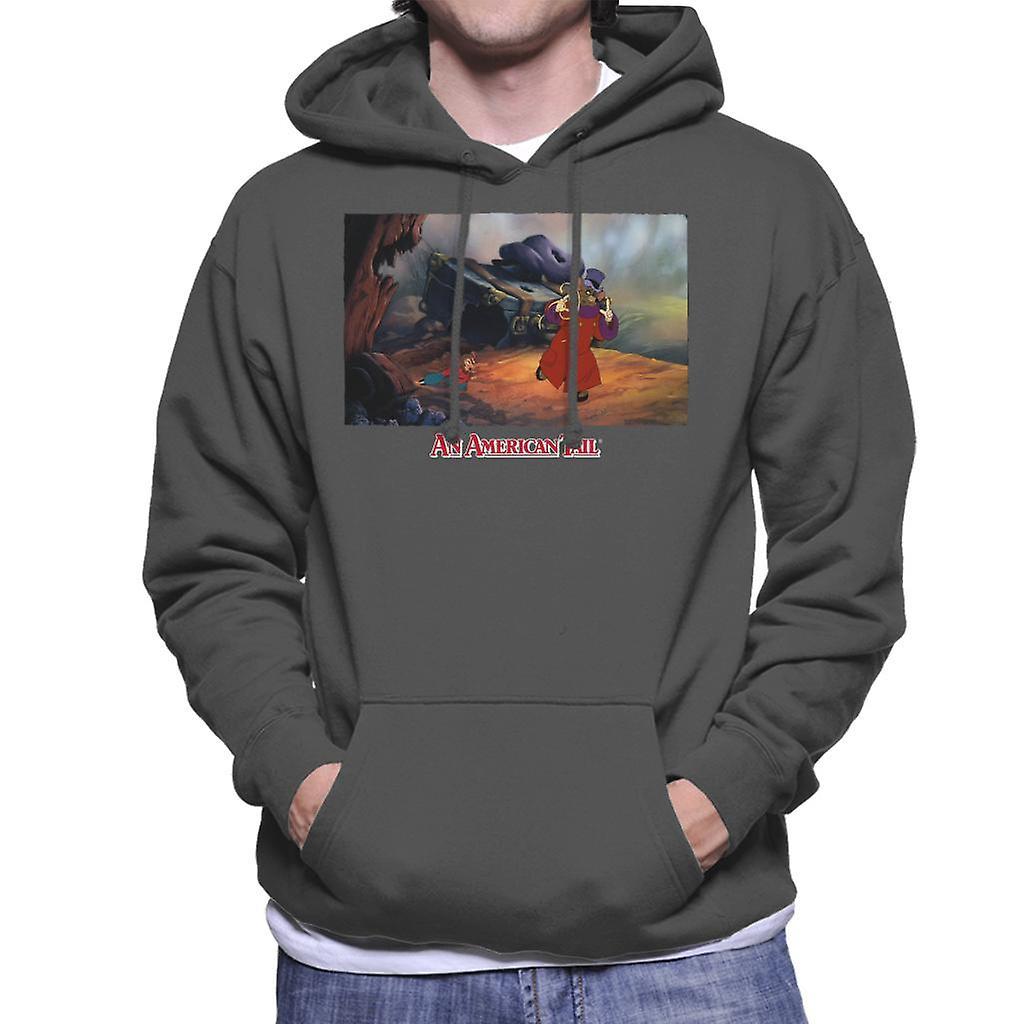 An American Tail Fieval And Warren T Rat Men's Hooded Sweatshirt Charcoal Medium