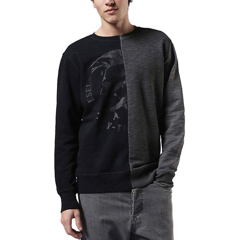 Diesel Joe Nc Felpa Mens Mohawk Head Sweatshirt Pullover black/gold/grey S