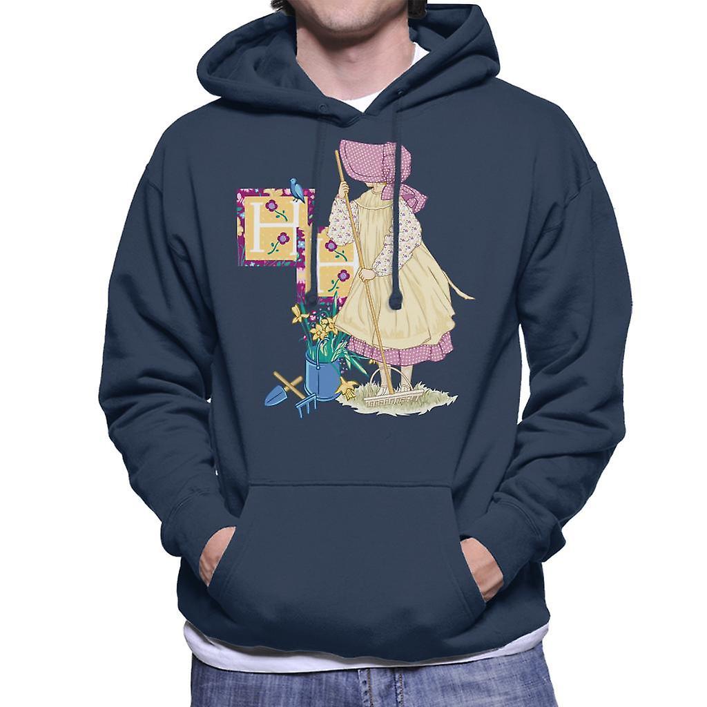 Holly Hobbie Gardening Men's Hooded Sweatshirt Navy Blue X-Large