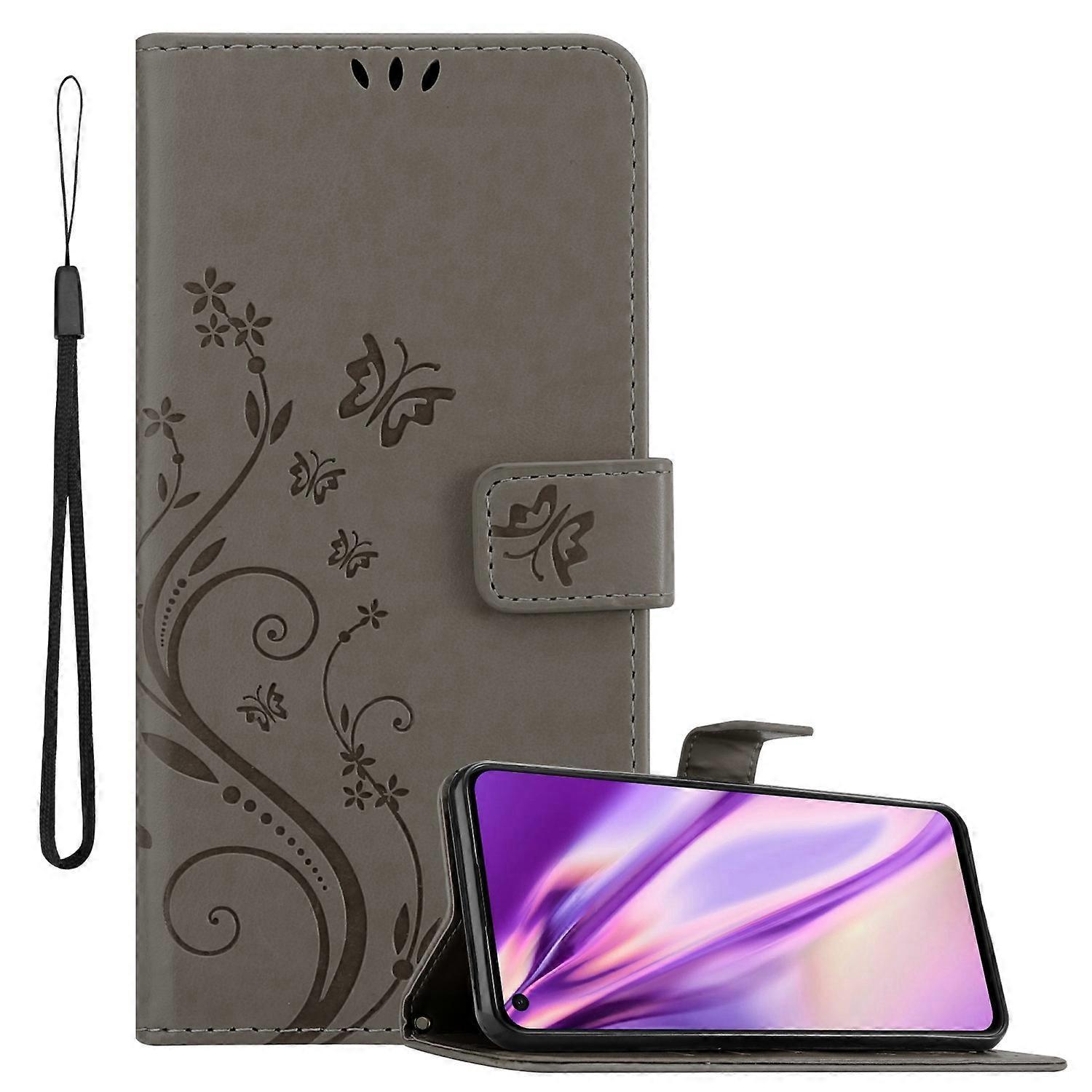 Cadorabo Oppo FIND X3 LITE Protective Case - with Floral Pattern and Card Slot FLORAL TURQUOISE