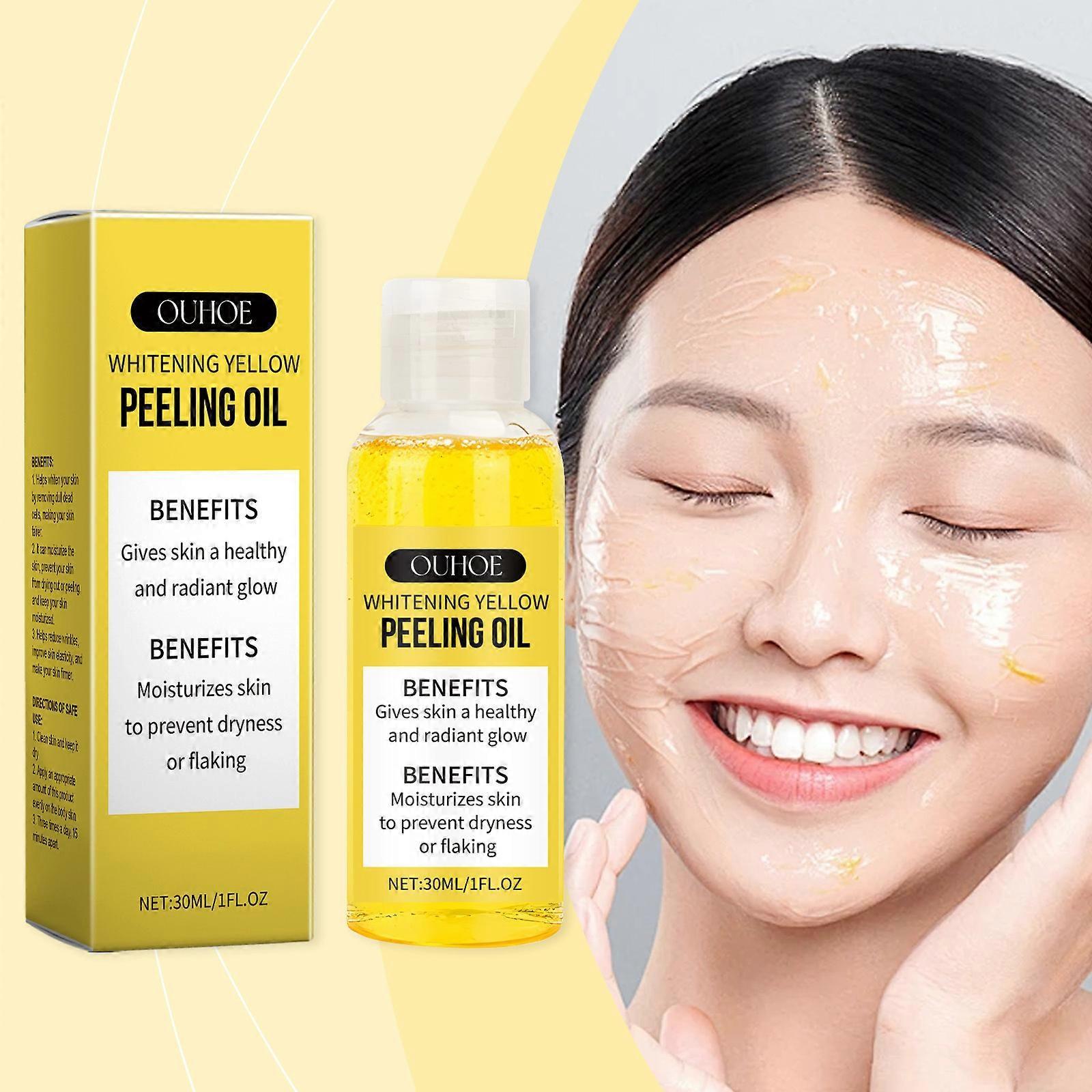 Unbrand Peeling Oil For Dark Skin, Yellow Peeling Oil, Extra Strong Exfoliating Peeling Solution For Body, Brighten Skin Tone 3PCS