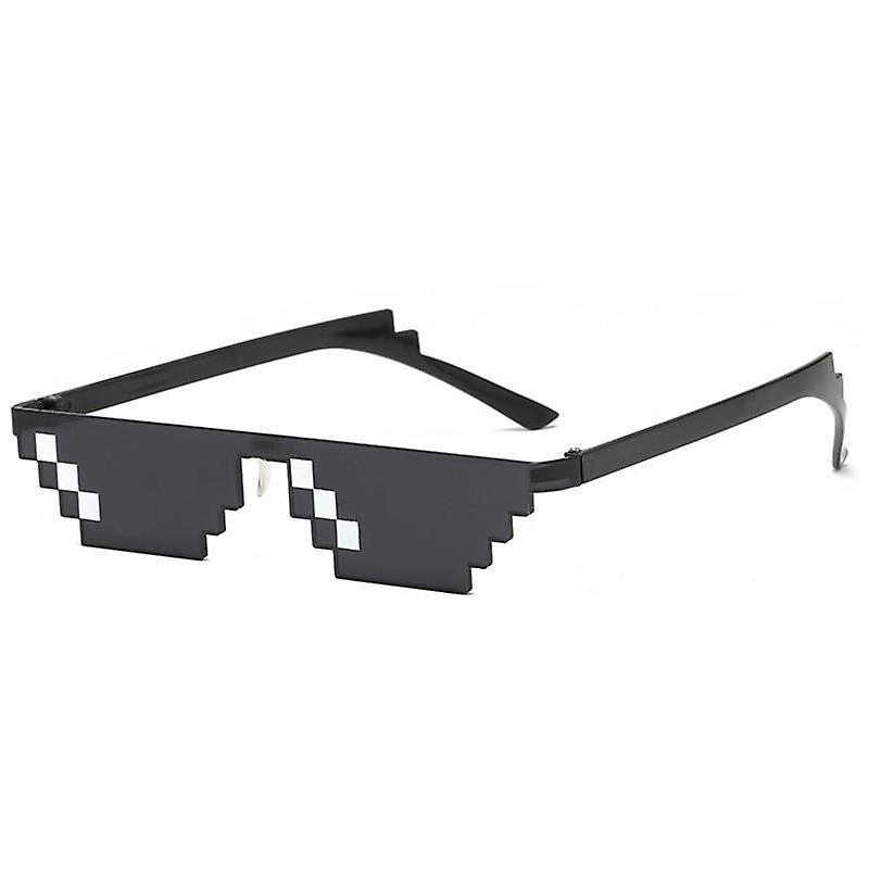 Slowmoose Pixel Printed, Mosaic Sunglasses Trick Toy, Thug Life Glasses Black A1