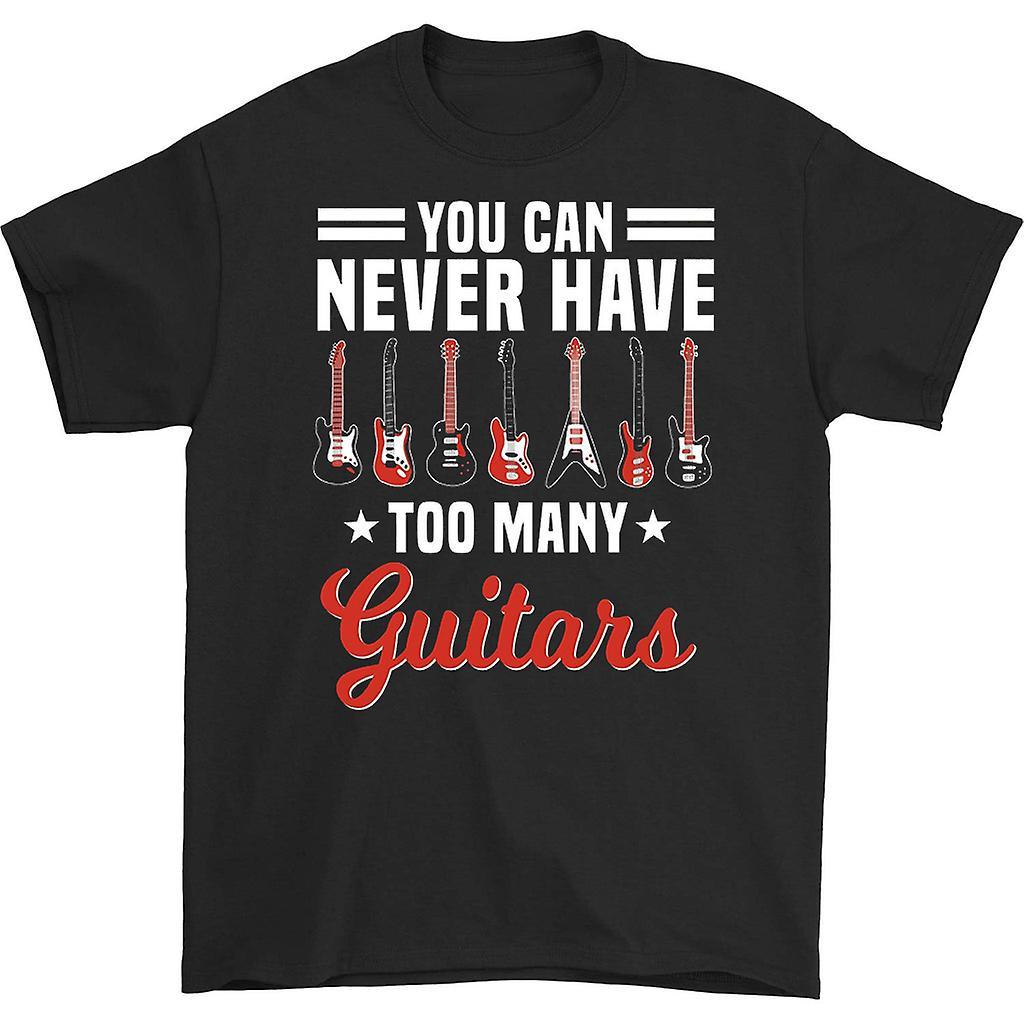 HISHARK You can never have too many guitars t-shirt Black XL