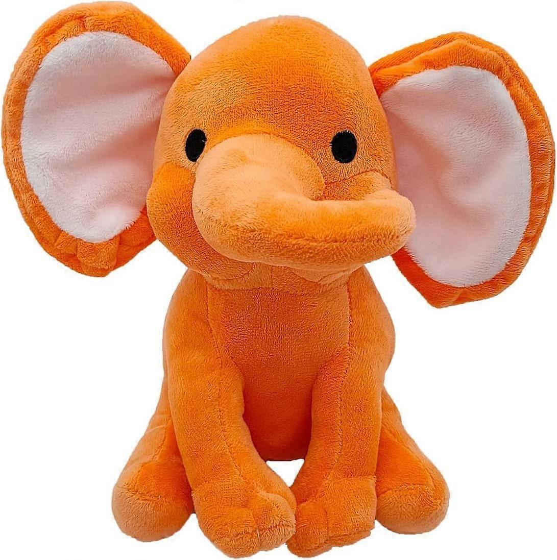 Liangnv Plush Elephant Teddy Soft Stuffed Animal Toys for Baby Elephant Pillow Plush Toys Birthday Graduation (Orange&White, 9.84 * 9.84 * 9.84inches)