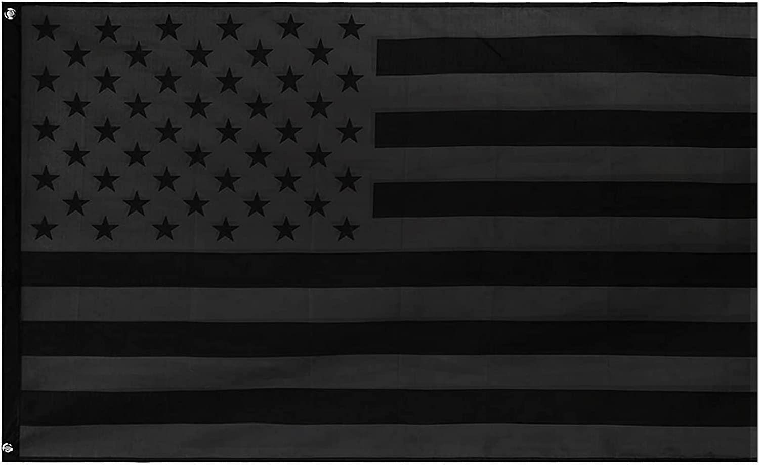 Liangnv All Black American Flag - 3x5 Ft Outdoor American Black Flags Heavy Duty Blackout Tactical Us Banner Vivid And Fade Resistant Indoor With B...