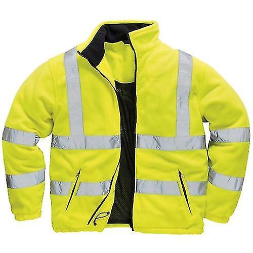 Portwest Mens Lined Hi Vis Fleece Jacket Orange/ Navy 2XL