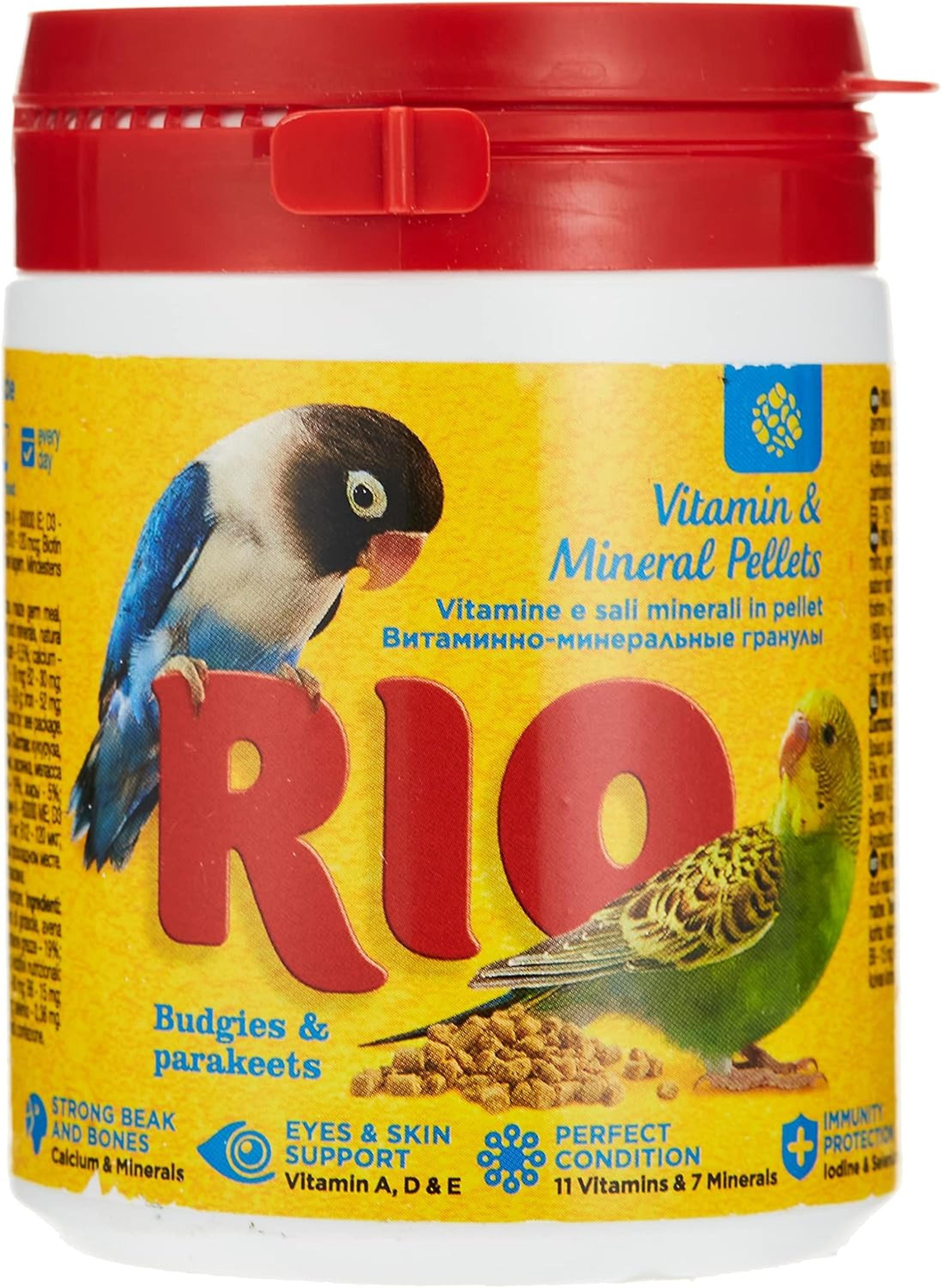 Rio Vitamin and Mineral Pellets for Budgies and Parakeets 120g