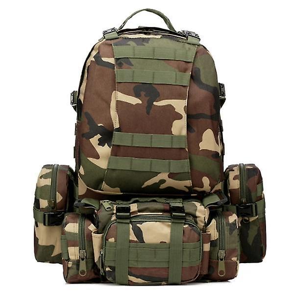 GreenZech 50L military nylon outdoor sports rucksack backpack for camping hiking etc Jungle camouflage