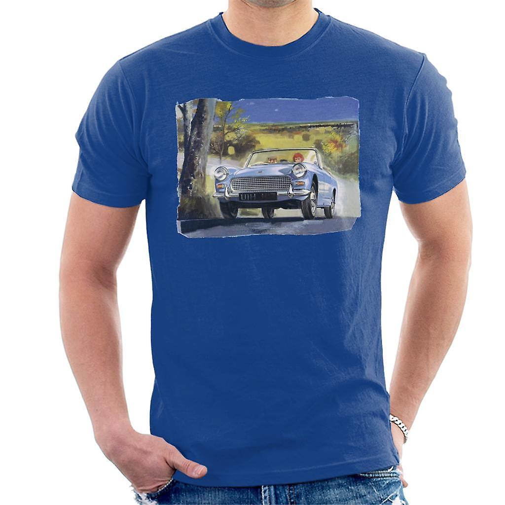 Austin Healey Countryside Background British Motor Heritage Men's T-Shirt Royal Blue Small