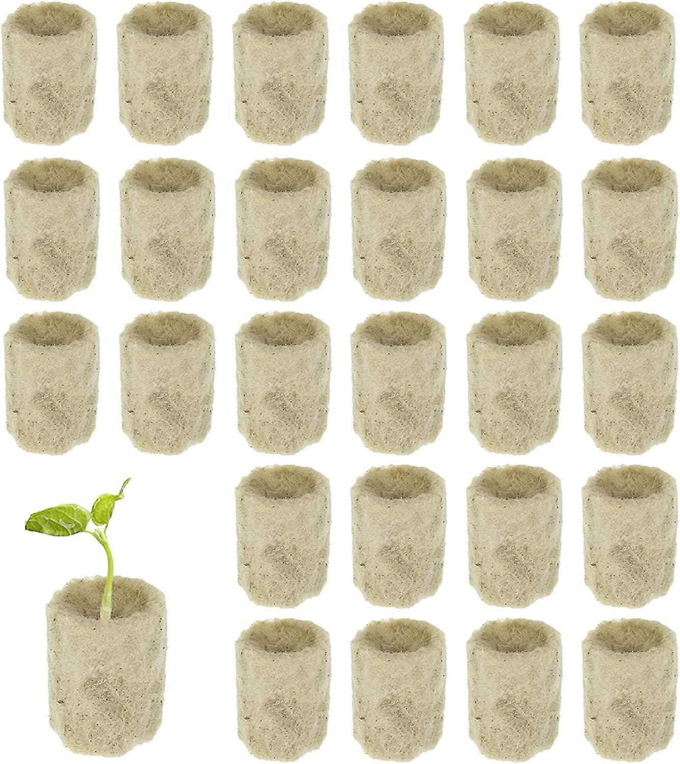 Wtowin Seedling Tray, Rockwool Starter Plugs, Rockwool Cube Hydroponic Propagation Cylindrical, Grow Propagation Mat 50pcs