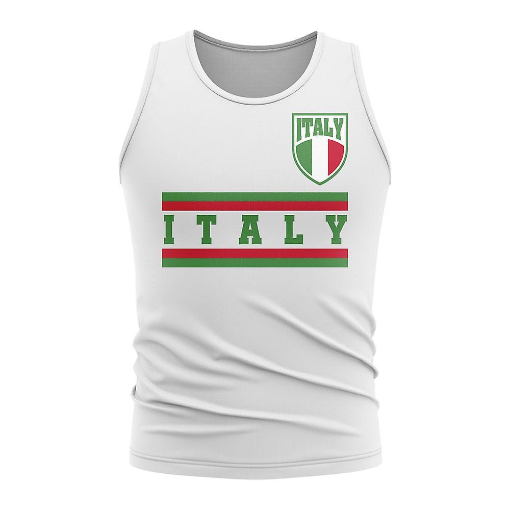 UKSoccerShop Italy Core Football Country Sleeveless Tee (White) Womens XXL (Size 18 - 40 inch Chest)