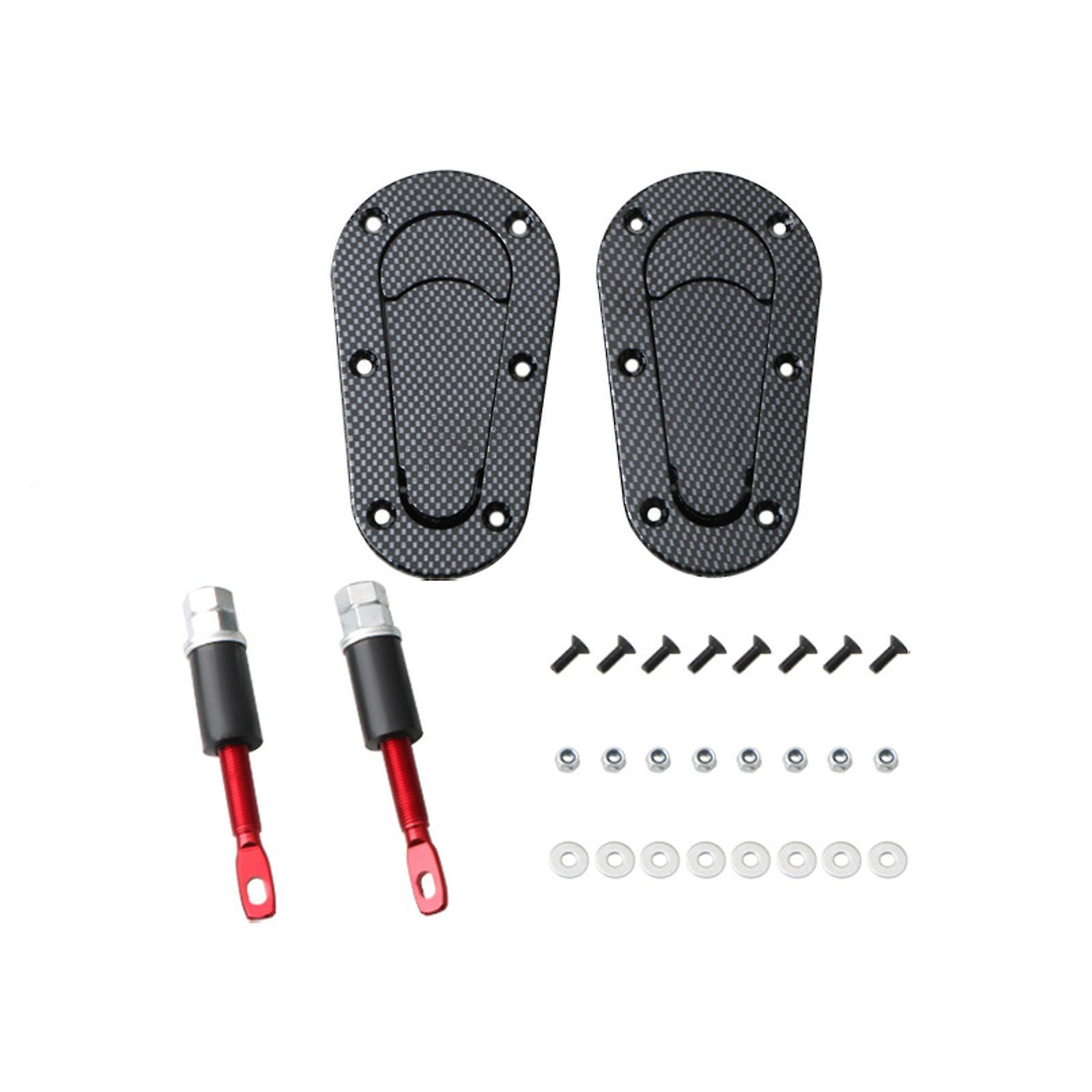 Yiwanb Carbon Fiber Style Universal Car Quick Release Hood Pin Locking Latch w/Keys Set FX