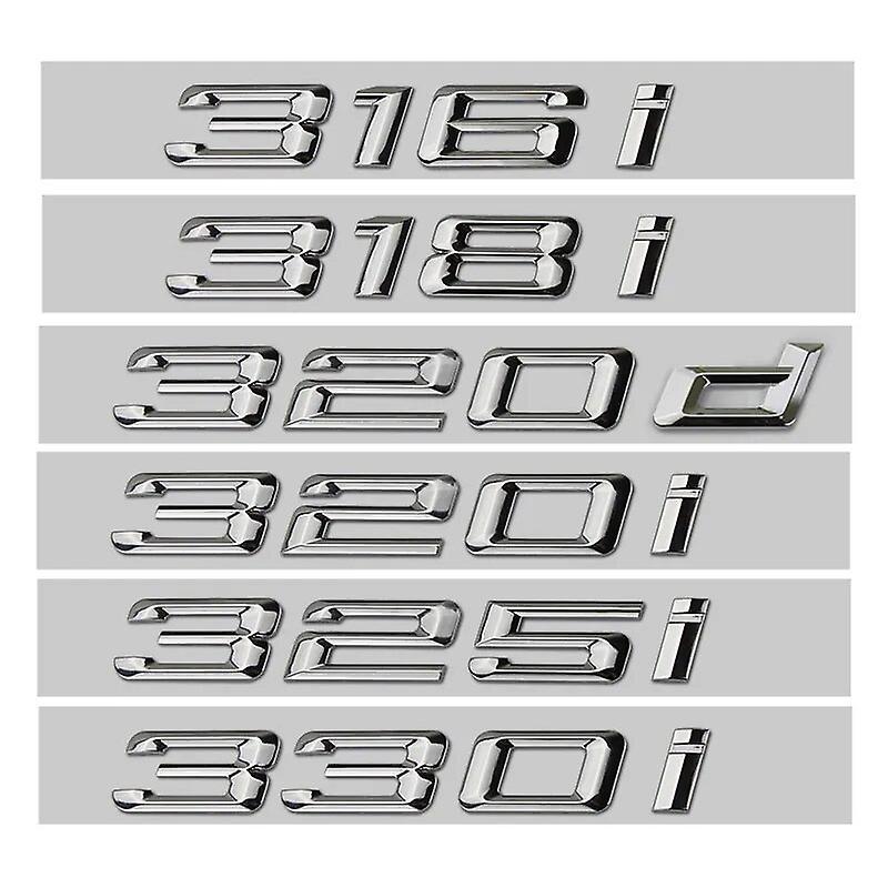 Hikig 3D Letters For Car Trunk BMW 316i 318i 318d 320i 320d 325i 330i 330d E46 E36 E90 E91 F30 Emblem Badge Logo Stickers Accessories Chrome 316 i