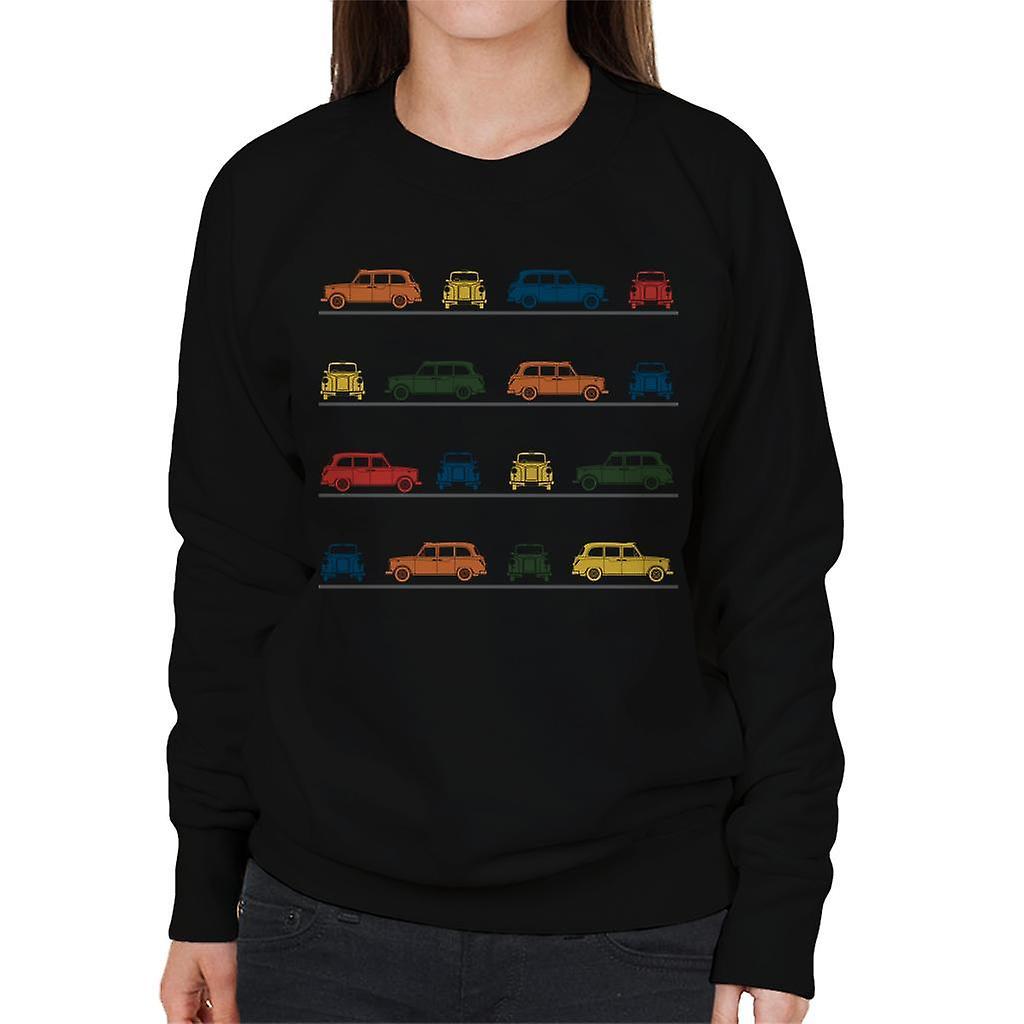 London Taxi Company TX4 Angled Colourful Montage Women's Sweatshirt Black XX-Large