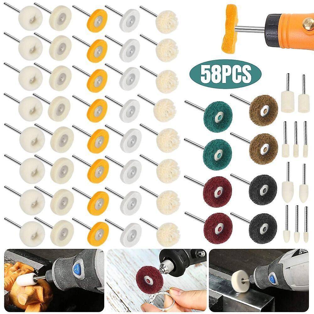 Generic 58Pcs Abrasive Polishing Wheel 25mm Buffing Grinding Kit For Dremel Rotary