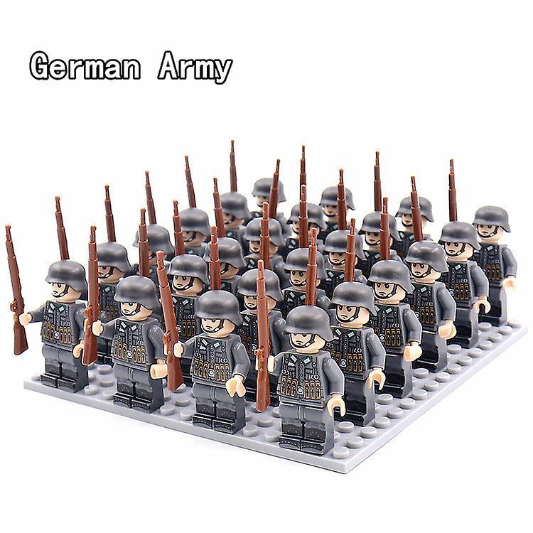 Aionyaaa Ww2 24pcs/lot Military Soldiers Building Blocks Set Weapons Soviet Us Uk China France Army Action Figures Bricks Toys Kids Gifts Red