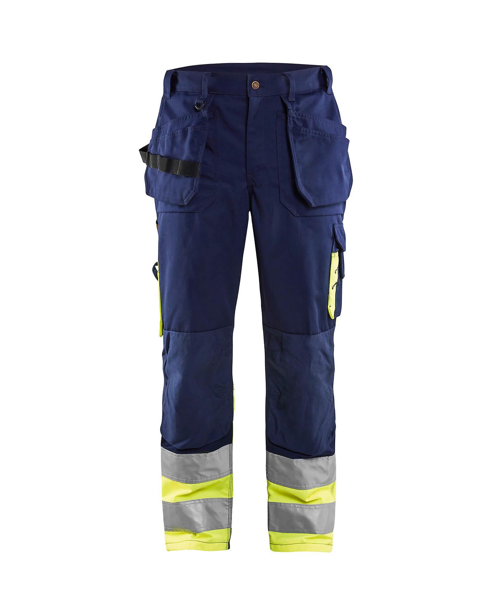 Blaklader 1529 hi-vis work trousers - mens (15291860) Navy blue/yellow