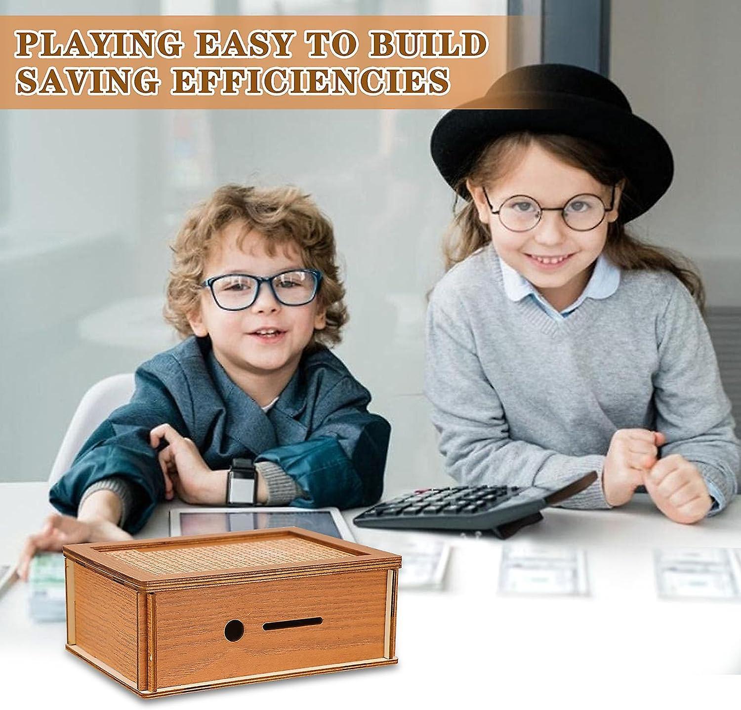 ILWHE Wooden Money Box Reusable Money Box With Counter 2000EUR