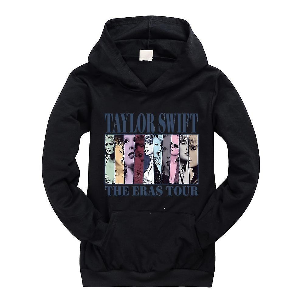 Jnnjv Pop Taylor Swift The Eras Tour Hoodie Kids Girls Boys Hooded Sweatshirt Casual Pullover Tops Xmas Gifts Black 9-10 Years