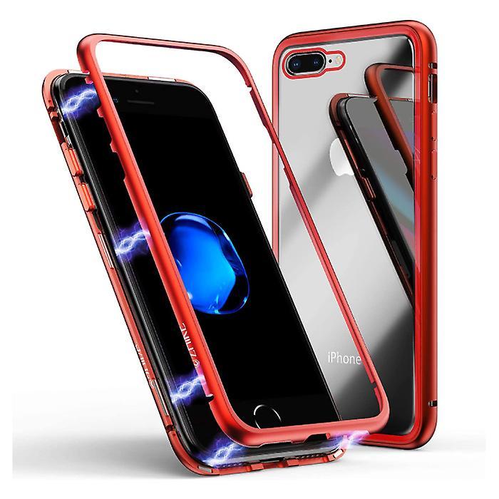 Stuff Certified ® Stuff Certified® iPhone 8 Magnetic 360 ° Case with Tempered Glass - Full Body Cover Case + Screen Protector Red