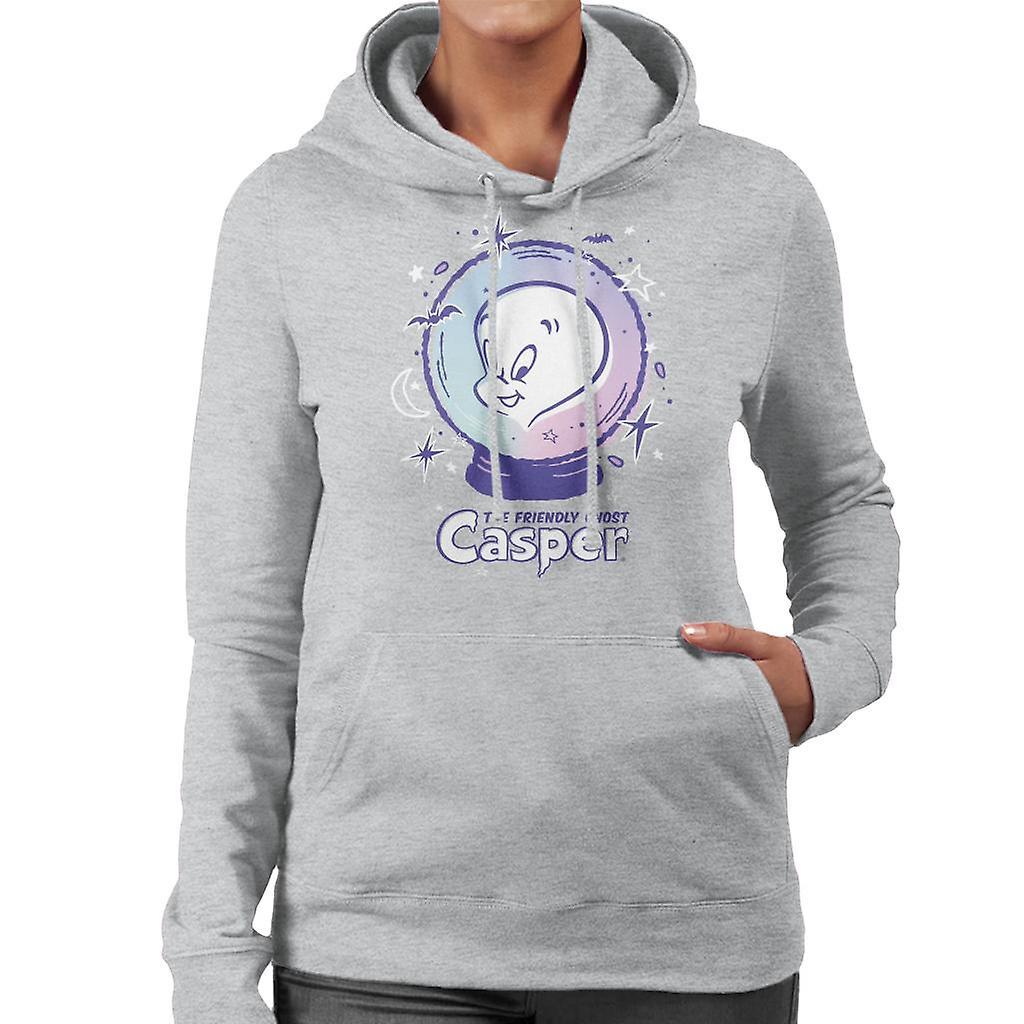 Casper The Friendly Ghost Crystal Ball Women's Hooded Sweatshirt Heather Grey X-Large