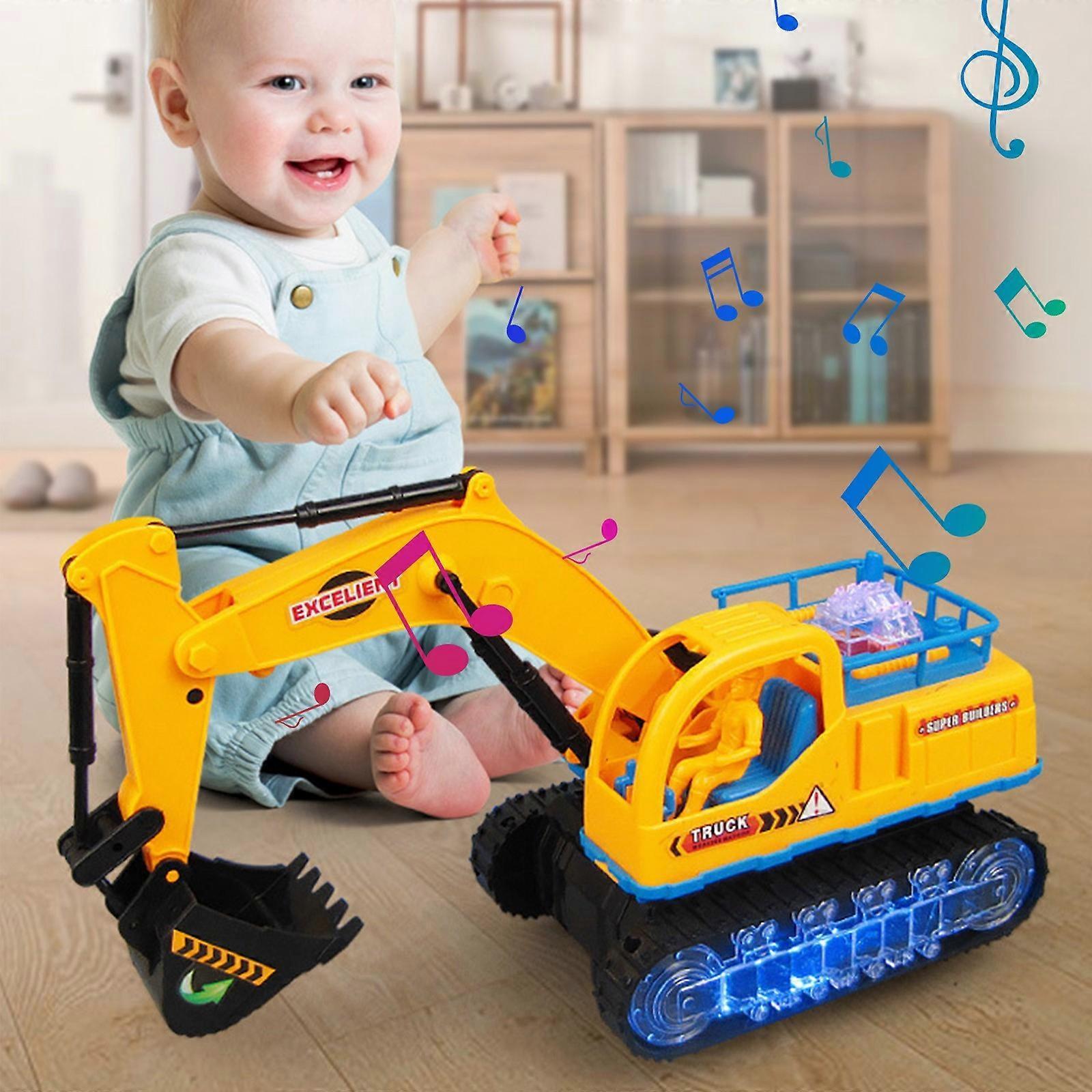 Flye Electric Universal Excavator, Music And Light Engineering Car Toy Car, Boys And Girls Gifts Yellow