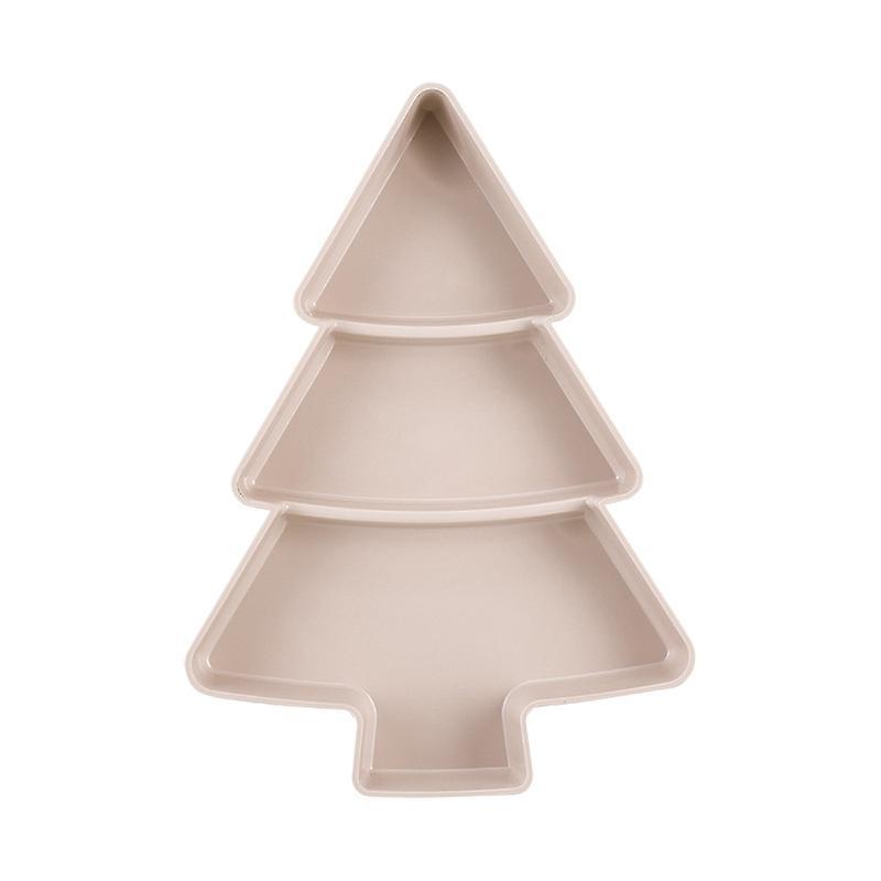 Huamade Creative Christmas Tree Shape Candy Snacks Nuts Dry Fruits Plastic Plate Snack Dishes Bowl Breakfast Tray Wedding Party Dessert Pink tree