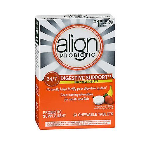 Align  Probiotic Supplement Chewable Tablets Banana Strawberry, 24 Each (Pack of 1)