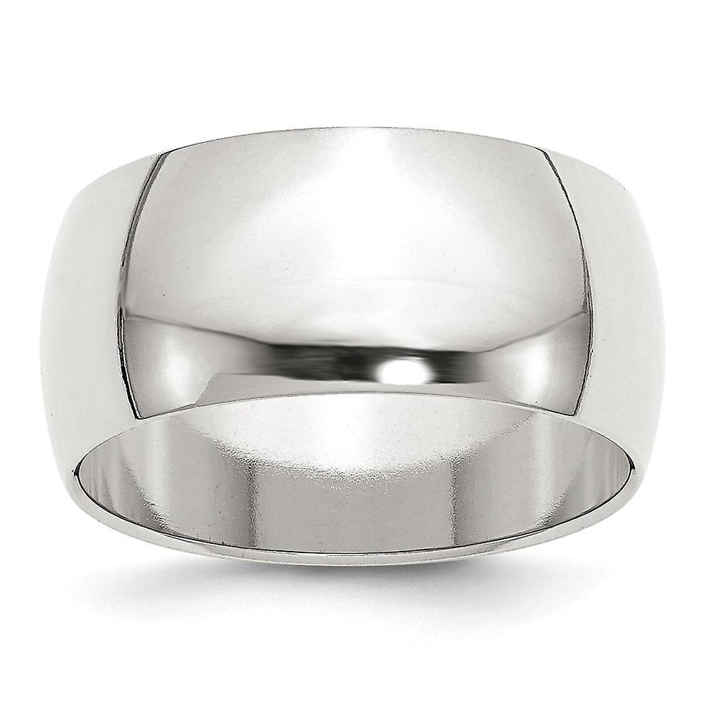 JewelryWeb 925 Sterling Silver Polished Engravable 10mm Half Round Band Ring Jewelry for Women - Ring Size: 4 to 13.5 10