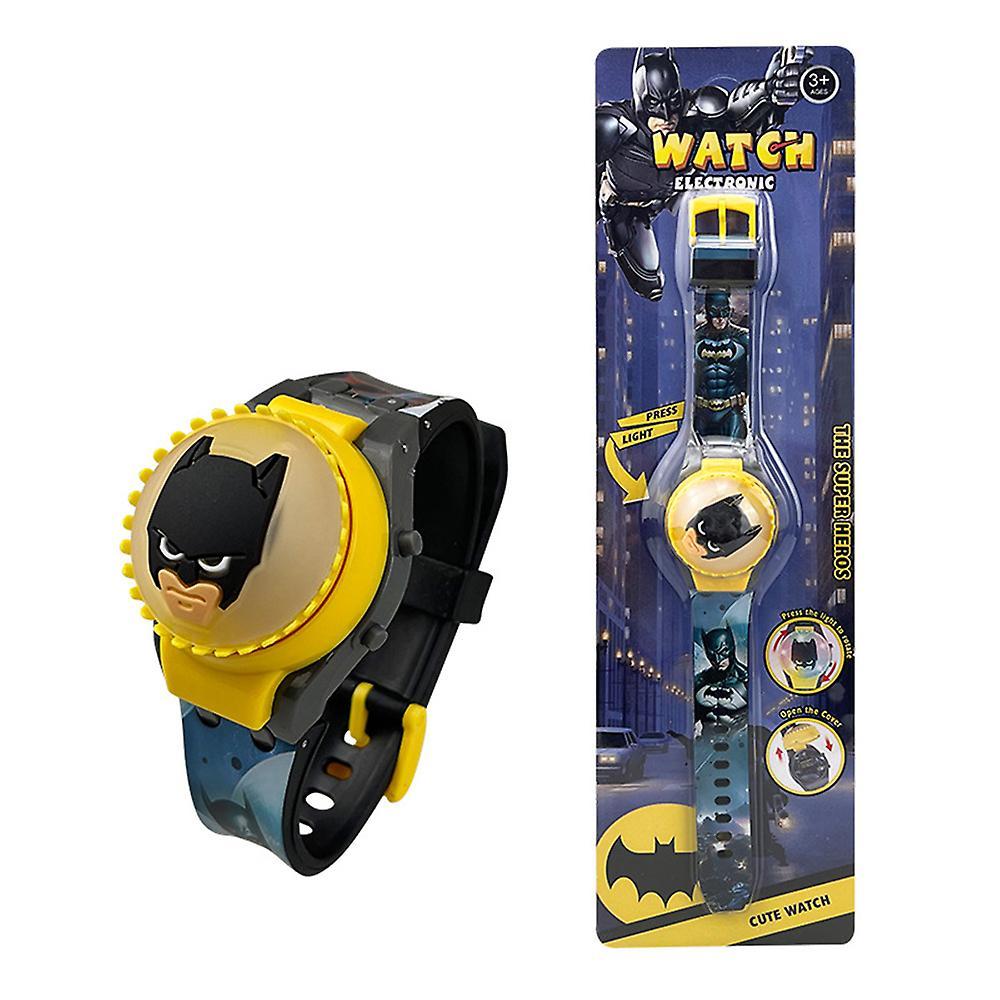 Vicbuy Gifts Spinning Top Flip Cover Wrist Watch Watch Flashing Light Up Glow Digital Watches Kids Batman