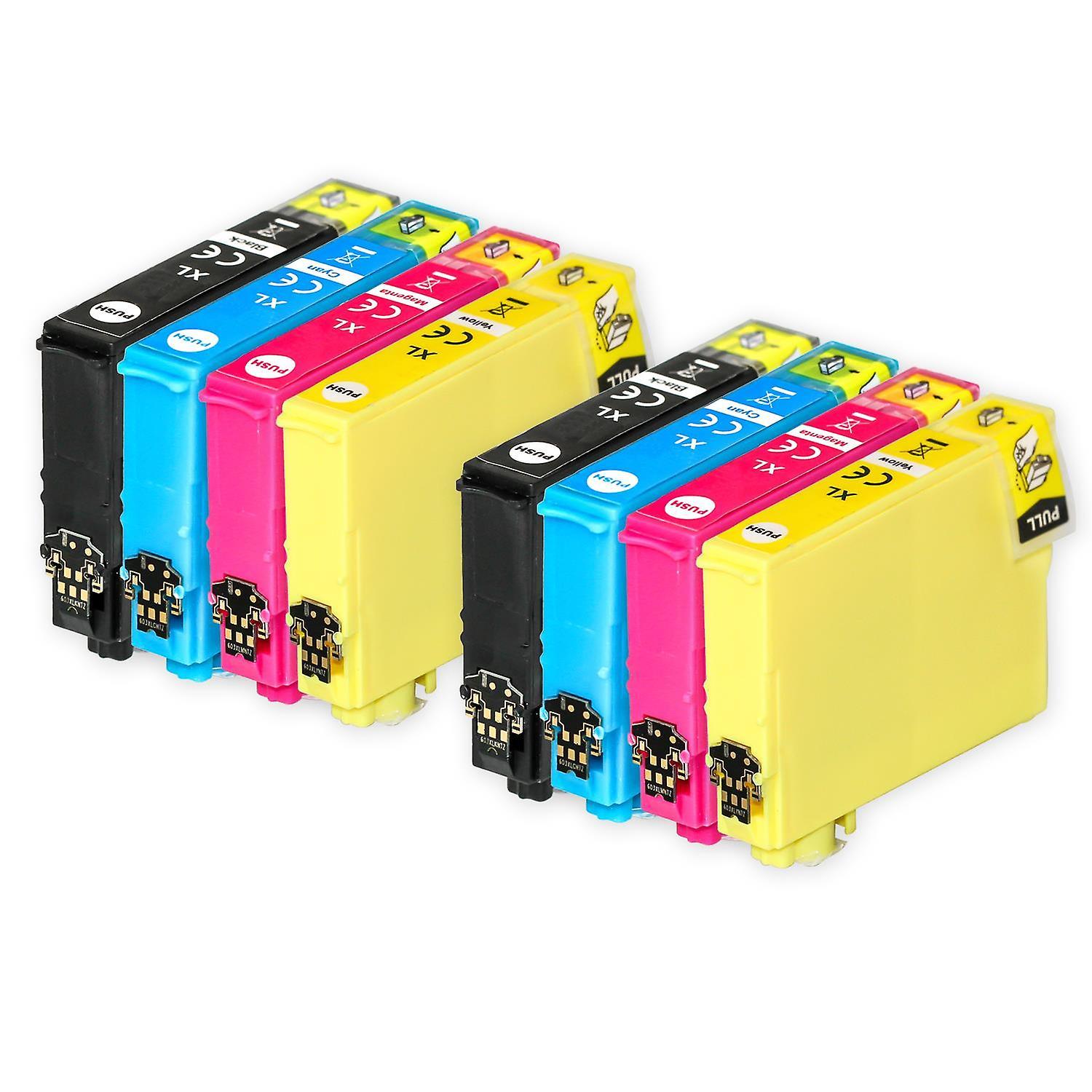 2 Set of 4 Ink Cartridges to replace Epson T1285 Compatible/non-OEM from Go Inks (8 Inks) Black/Cyan/Magenta