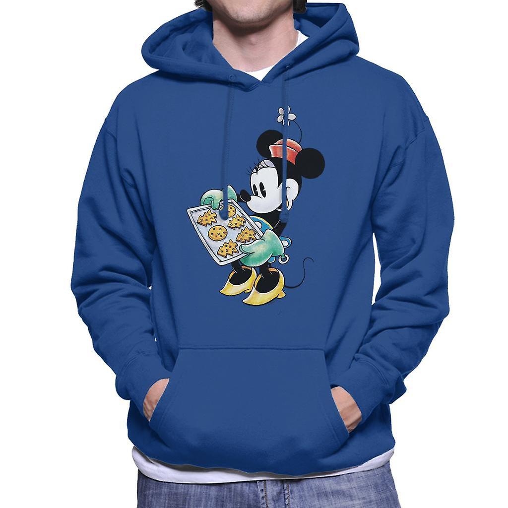 Disney Christmas Minnie Mouse Festive Baking Men's Hooded Sweatshirt Royal Blue X-Large