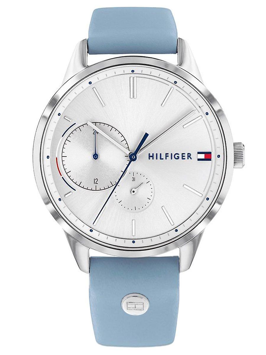 Tommy Hilfiger 1782023 Silver Dial Leather Strap Ladies Watch One Size